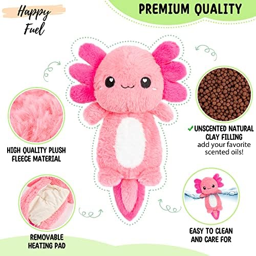 Axolotl Microwavable Unscented Heating Pad for Women and Kids- Cute Soft Cozy Pillow Plush Heatable Warm Stuffed Animals - Kawaii Hot and Cold Plushie Food Toy - Axolotl Gifts for Girls and Boys - Image 3