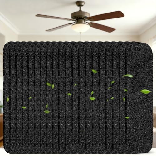 20Pcs Ceiling Fan Filters for Blades, Activated Coconut Shell Carbon Ceiling Fan Filters, Unscented Fan Blade Air Purifier Pads for Common Household Contaminants, Easily Sticks by WAWINYAirVentFilters