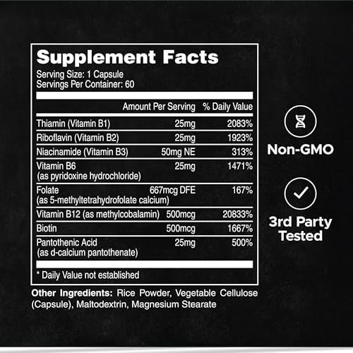 LIFEAID FITAID Methylated B-Complex Energy Supplement, 60 Capsules - Image 7