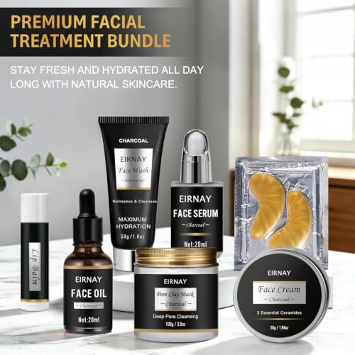 Gifts for Men, 21PCS Skin Care Set for Men, Charcoal Spa Gift Basket - Image 3