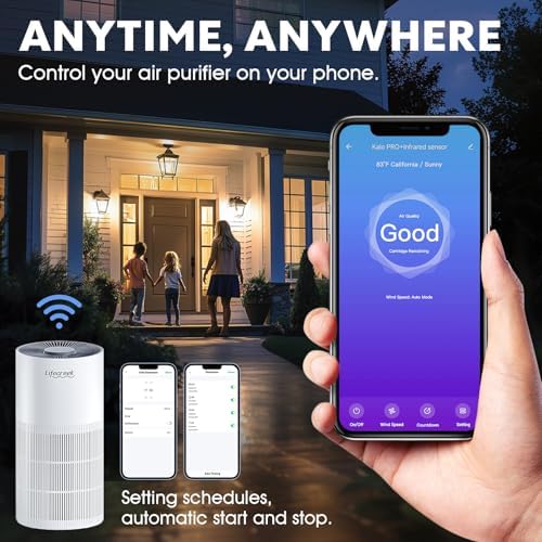 Lifecreek Air Purifiers for Home up to 1084 Ft², Air Purifiers for Large Rooms with Smart WiFi Control, 3-Stage Filter Air Purifiers for Bedroom 22 dB, Hepa Air Purifier Filter Cleaners for House - Image 5
