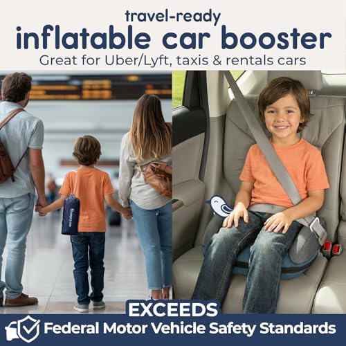 UberBoost Inflatable Booster Seat for Car, Travel Booster Seat, Ocean Blue - Image 2