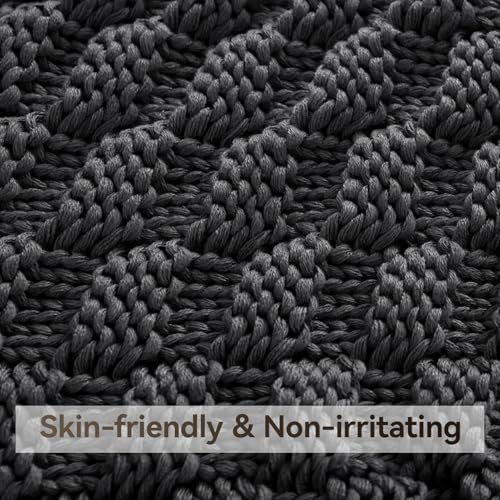 Knitted Weighted Blanket for Adult, No Beads Heavy Blanket 48"x72" 10lbs - Image 4