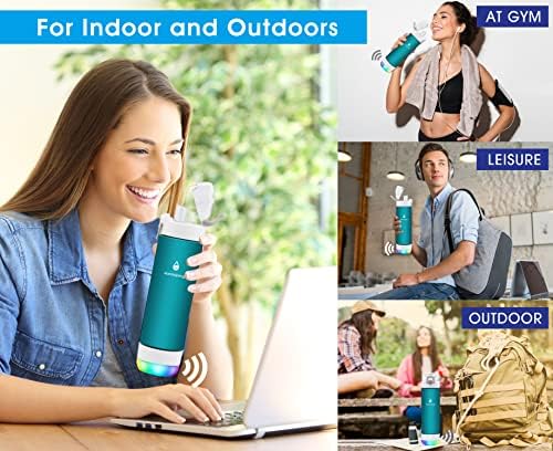 Smart Water Bottle with Reminder To Drink Water, Lights And Sound, Water Intake Tracker, Rechargeable, Tritan Plastic, Spout Hydrate Glow Bottle 26 Oz, Smart Hydration Reminder (Green) - Image 5