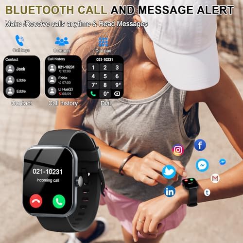 Jugeman Smart Watch for Men Women, 1.96" HD Smartatch(Answer/Make Calls), 113+ Sport Modes, Activity Fitness Tracker with Heart Rate/Sleep Monitor/Pedometer/Calories, IP68 Waterproof for Android iOS - Image 3