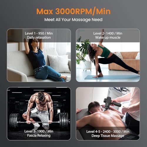 Mebak 3 Massage Gun Deep Tissue, Muscle Massager for Athletes Pain Relief - Image 3