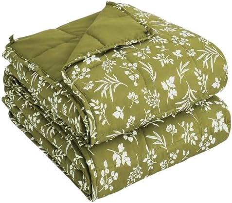 yescool Weighted Blanket for Adults (15 lbs, 60" x 80", Sage) Cooling Heavy Blanket for Sleeping Perfect for 140-160 lbs, Queen Size Breathable Blanket with Premium Glass Bead, Machine Washable by yescool