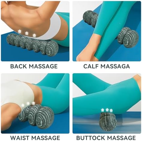 High-Density Foam Roller for Deep Muscle Massage of Legs & Back, Releases Muscle Pain, Pilates Fitness Yoga Pillar （Green Wave） - Image 4