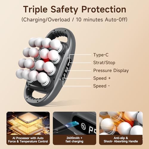 Back Massager Pain Relief,16 Head Massage Gun Deep Tissue,Percussion Massager with 9 Modes & 9 Intensities,Noise-Free,for Shoulders,Legs,Foot,Neck Massager,Massage Tool - Image 6