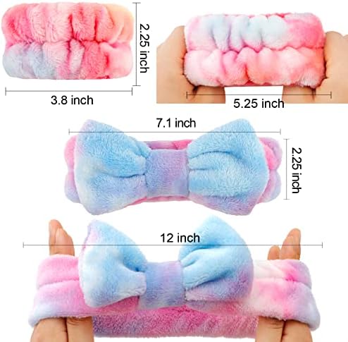 WHAVEL 6PCS Spa Headband and Wristbands Set, Face Wash Headband Wrist Bands for Washing Face Makeup Skincare Hair Band Skin Care Accessories Tools - Image 2