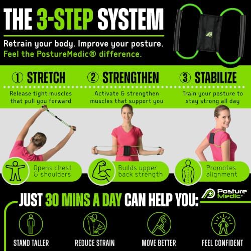 PostureMedic Original Strength Dynamic Posture Corrector for Men & Women – Active Resistance Training System for Back, Neck & Shoulder Pain Relief – Strengthen Muscles & Improve Alignment - Medium (Green) - Image 3