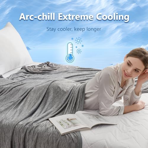 CHOSHOME Cooling Blanket for Hot Sleepers - Summer Blanket Thin Soft Lightweight Breathable Double Side Enhanced Cooling for Hot Flashes, Night Sweats, Bed, Couch (Grey, 60 x 90 inches) - Image 6