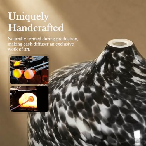 Porseme 500ml Glass Essential Oil Diffuser Aromatherapy Ultrasonic Cool Mist Humidifier 15-21 Running Hours Waterless Auto-Off Air Diffusers for Sleeping Yoga Working Spa(Pongo) - Image 4