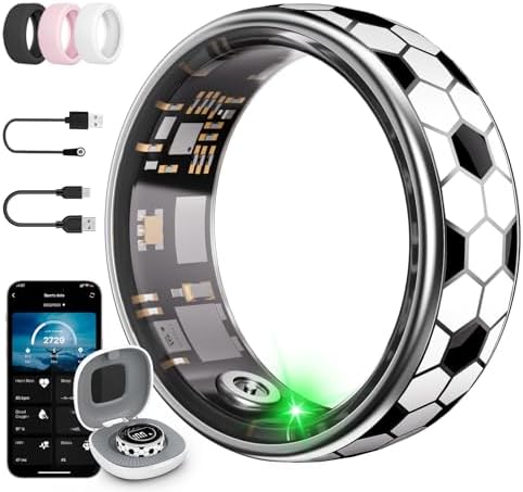 Smart Ring Fitness & Health Tracker with Display Screen for Men Women by Unknown