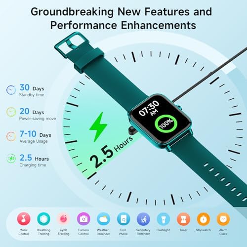 Smart Watch for Women Android iPhone, Alexa Built-in, 1.8" Smartwatch with Heart Rate/SpO2/Sleep Monitor, IP68 Waterproof Activity Fitness Tracker with Bluetooth Call, 100+ Sport Mode, DarkGreen - Image 6