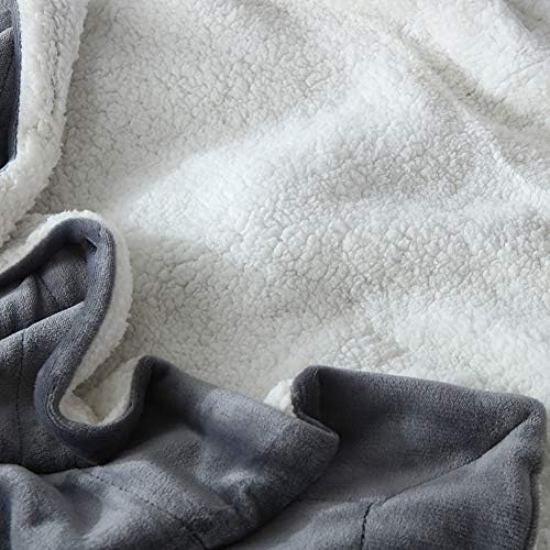 NANPIPER Flannel Blanket Reversible Sherpa Throw Blanket Super Soft Fuzzy Plush Microfiber (90"x90" Gray) Queen - Image 5