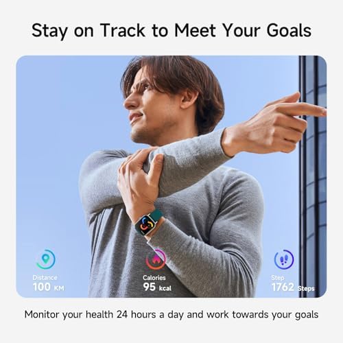 Smart Watch for Men Women, 1.85" HD Smartwatch Compatible iPhone/Samsung/Android (Answer/Make Calls), 100+ Sport Modes Fitness Tracker with Heart Rate/Sleep/SpO2 Monitor, IP68 Waterproof, 2 Bands - Image 5