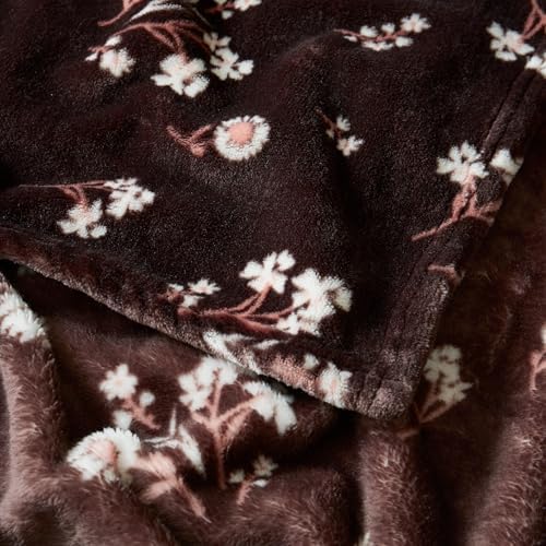 Lucky Brand Daisy Brown Floral 66"X90" Cozy Plush Blanket - Premium Microfiber Throw for Luxurious Comfort and Style Twin/Twin XL Size - Image 3