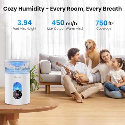 Humidifiers for Bedroom Large Room -GloryAir 6L Cool & Warm Mist Humidifier - Image 5