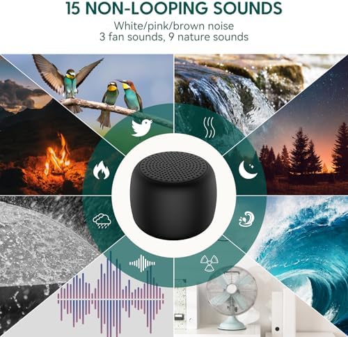 Babelio White Noise Sound Machine for Adults Kids Baby, Mini, 15 Non-looping Sounds, Timer, Memory Function, Easy to Pocket and Travel - Image 5