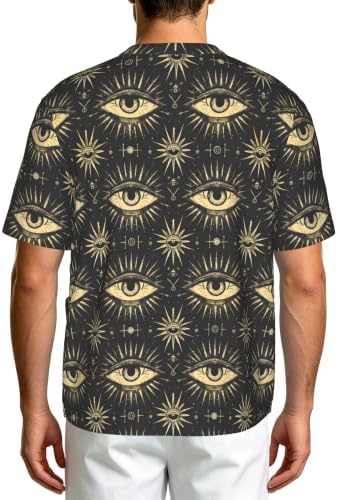 Men's Scrub Top,V-Neck Spill Wrinkle Resistant,3 Pockets-Mysterious Eye (3) - Image 2