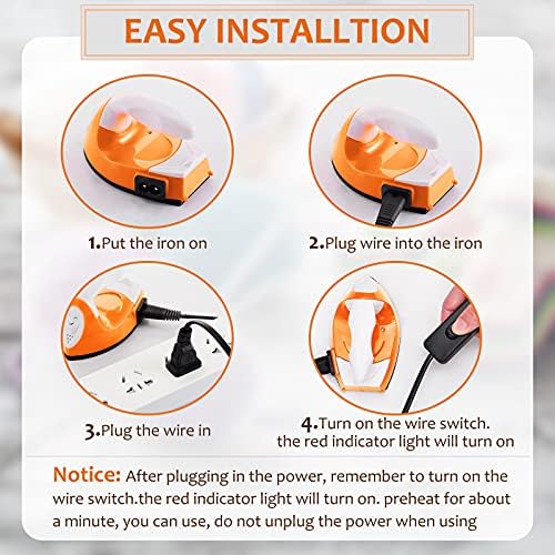 Honoson Mini Craft Iron with Charging Base Tiny,Orange - Image 3