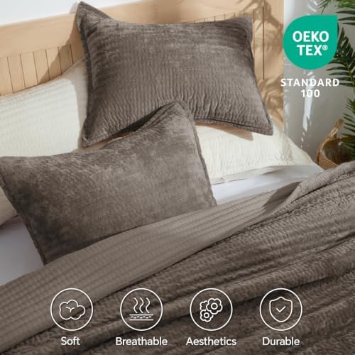 BEDELITE Velvet Quilt Set Queen Size, Luxury Velvet Comforter Bedding - Image 6