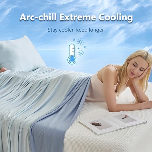 CHOSHOME Cooling Blanket for Hot Sleepers - Summer Blanket Thin Soft Lightweight Breathable Double Side Enhanced Cooling for Hot Flashes, Night Sweats, Bed, Couch (Ice Blue, 90 x 108 inches) - Image 6
