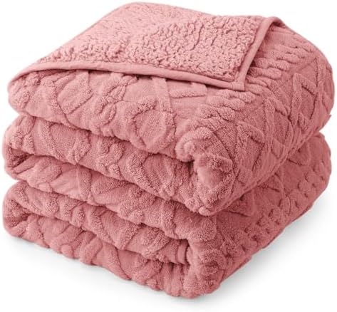Drewin Weighted Blanket Full Size for Adults 15lbs,Apricot Pink,48" x 72" by Home