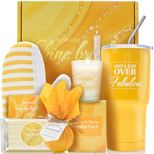 Bath and Body Gift Set for Women, 8 Pcs Vanilla Spa Set Gifts with Tumbler, Birthday Gifts for Women, Unique Gift Ideas for Her, Mom by BODYEARTH