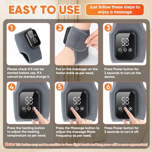 2PCS Foot Renew Massager for Neuropathy, 3-in-1 Cordless & Portable Foot and Ankle Massager, 3 Vibration Modes & 3 Heat Settings, Foot Massager for Heel, Arch & Ankle Relief, Ideal for Home & Travel - Image 5