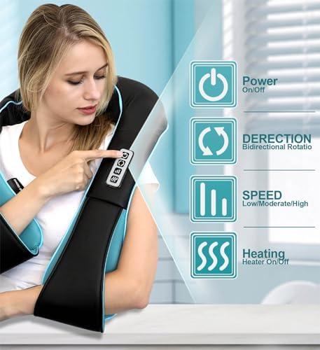 Mo Cuishle Shiatsu Neck and Shoulder Massager with Heat – Deep Kneading Massage for Relaxation – Ideal for Christmas, Mother's Day, Father's Day, Gifts for Men, Women, Mom and Dad - Image 2