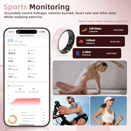 Ceramic Smart Ring for Women,Fitness Tracker with Sleep Monitor - Image 6