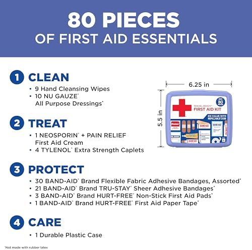BAND-AID Brand Travel Ready Portable First Aid Kit, 80 Piece - Image 4