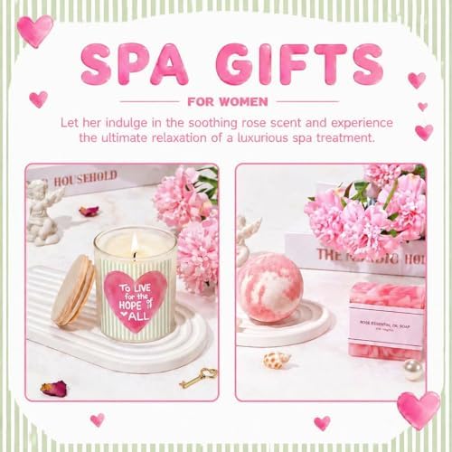 9 Pcs Birthday Gifts for Teen Girls, Green Gift Basket for Women - Image 5