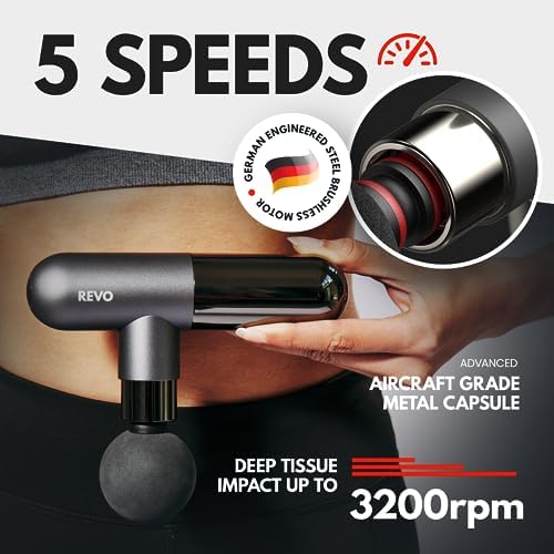 The Pill by REVO - Handheld Deep Tissue Electric Massage Gun with 4 Attachments - Powerful, Sleek, Ergonomic, Lightweight - Compact and Easy to Hold Percussion Muscle Massager - Image 3