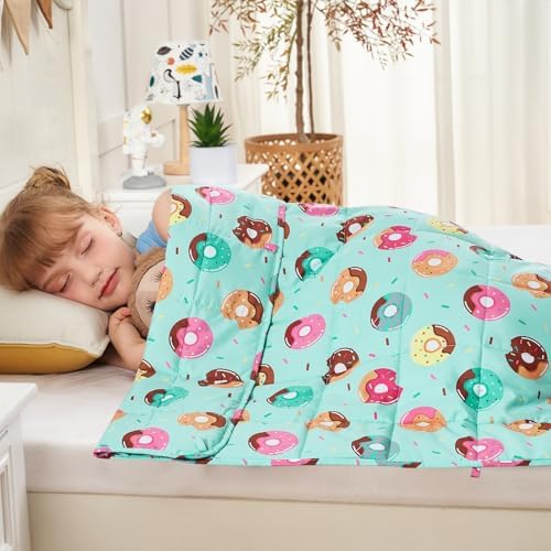 yescool Doughnut Weighted Blanket 5 Pounds Cooling Weighted Lap Blanket, Cute Heavy Blanket for Sleeping, Weighted Throw Blanket Gifts for 40-60lbs, 36"x48" - Image 5