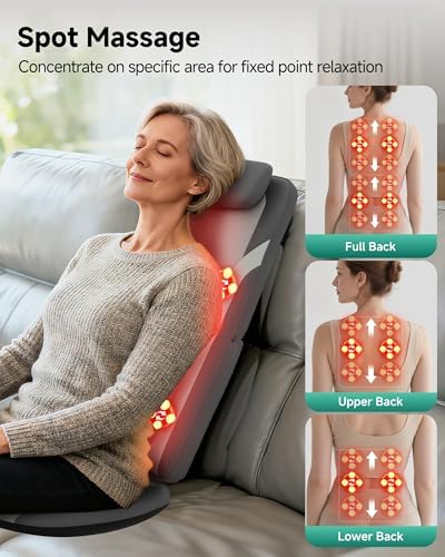 Snailax Back Massager for Full Back Pain Relief Deep Tissue, Long Track Dual 3D Shiatsu Rollers 3 Height Settings Foldable Massage Chair Pad with Heat, Vibration Heated Seat Cushion, Gifts for Mom Dad - Image 5