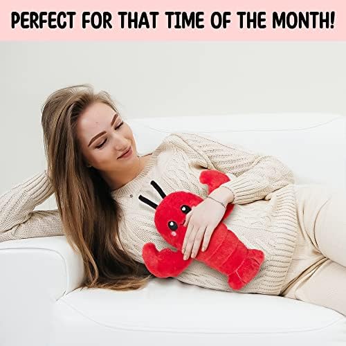 Crustacean Microwavable Unscented Heating Pad for Women - Warm Cozy Plush Heatable Stuffed Toy Animal - Hot and Cold Heat Bag Gift for Women and Girls Red - Image 6