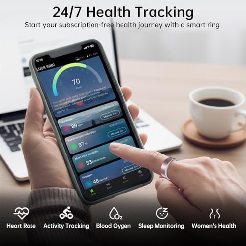 Smart Ring Fitness Tracker Ring for Women & Men, Sleep/Step/Blood Oxygen/Heart Rate Monitor, Long-Lasting Battery Sleep Ring, No Subscription Fee, Compatible with Android & iOS (Matte Pink, 11#) - Image 3