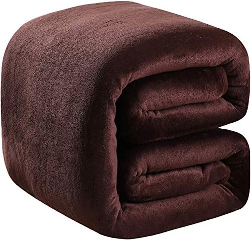 Richave Fleece Blanket King Size 350GSM Lightweight Throw for The Bed Warm Sofa Blanket 90" x 108"(Brown King) by RICHAVE