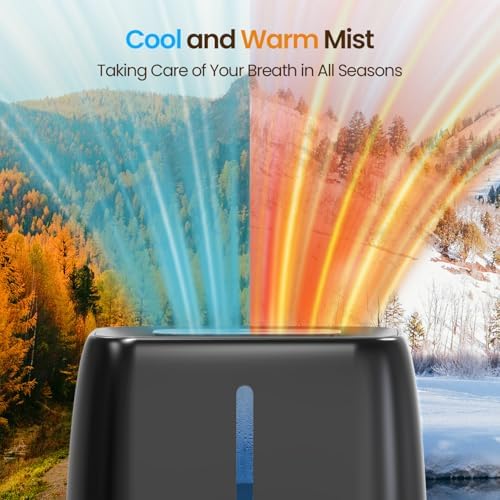 6L Top Fill Ultrasonic Humidifier - Cool and Warm Mist for Bedroom, Baby, Large Rooms & Plants, Smart Humidity Control, Aroma Diffuser, Night Light, 12H Timer, Quiet, Black - Image 3