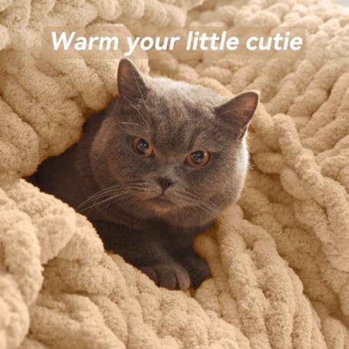 Negwoo Chunky Knit Throw Blanket, Knitted Throw Chenille Yarn, 40"*50" - Image 4