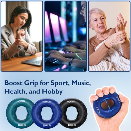 FitBeast Grip Strength Trainer, Finger Exerciser, Forearm Strengthener 9-Piece Kit, Hand Grip Strengthener Targeted Strength, Relief & Recovery - Image 5