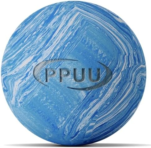 Massage Lacrosse Ball, 2.5 Inch Firm Solid Rubber Deep Tissue Ball for Myofascial Release, Plantar Fasciitis & Muscle Knot Relief, for Foot, Glutes, Shoulder Blades, Calves, 1 Count Blue-02 by PPUUMassageLacrosseBall
