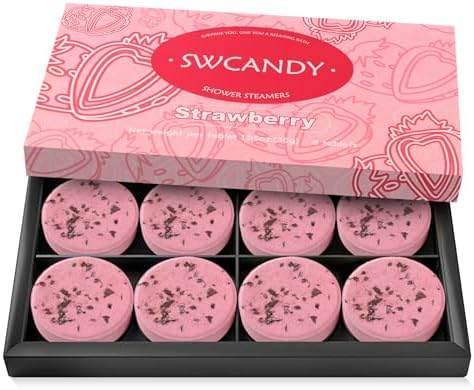 SWCANDY Strawberry Shower Steamers 8 Pack, Home Spa Self Care by SWCANDY