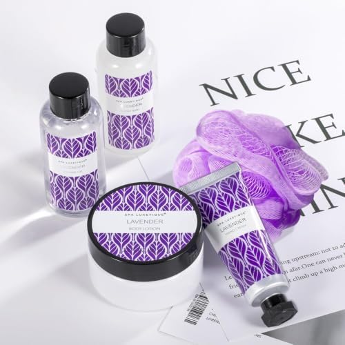 Spa Luxetique Lavender Spa Bath Gifts for Women, Relaxing Home Spa Kits Includes Body Lotion, Hand Cream, Birthday Gifts for Women - Image 5
