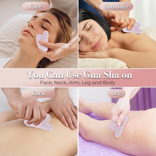 Gua Sha Facial Tools - Natural Jade Stone Guasha Tool for Face & Body,Massage Stick for Jawline Sculpting, Puffiness Reducing, Skin Care Gift, Anti-Aging Beauty Tool - Image 7