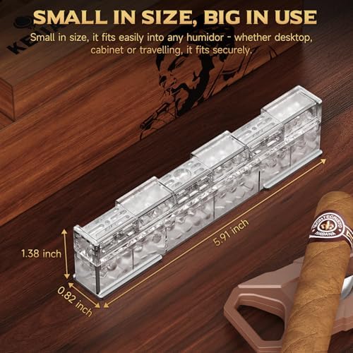 KEJIAR Cigar Humidifier, 2-Piece Slide Controlled Humidity Release Crystal Gel Cigar Humidor Humidifier, Reusable Humidor Accessories, Ideal Cigar Accessories for Men Gift Set - Image 2