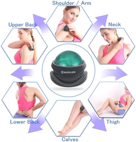 Massage Roller Ball, Tight and Sore Muscles Relief, Manual Massager, Alleviating Shoulder, Arms, Back, Legs, Calves or Muscle Tension - Green - Image 4